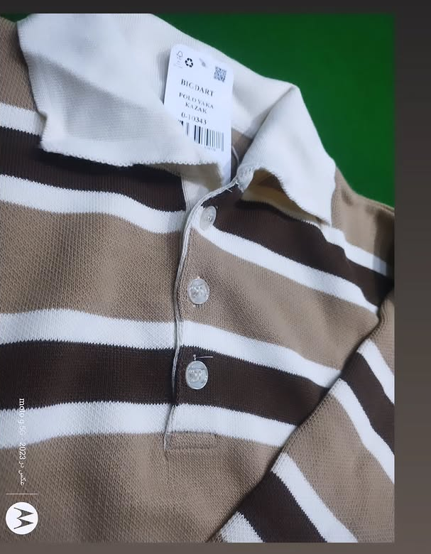 پیراهن ،ژاکت بافت یقه پولو راه راه برند بیگدارت ترک کد ۱۵۹۵۲ سایز استاندارد مناسب سایز ۳۶الی۴۲